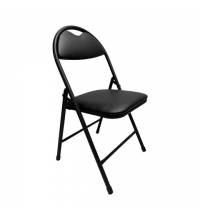 Стул складной для дома и офиса РС94, черный каркас, экокожа черный
