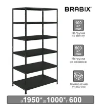 Стеллаж металлический  "ГРАФИТ MS KD-195/60-6", лофт, 1950х1000х600 мм, 6 полок, 291274, S240BR246693