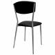 Стул для столовых, кафе, дома РС23, серебристый каркас, экокожа черная. Фото товара с разных ракурсов.